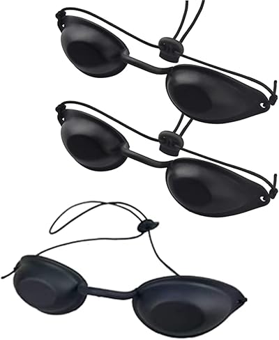 ZHjuju Solarium UV Protective Glasses 3 Pack Black Safety Goggles for Tanning