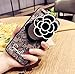 IPLUS Soft Case for iPhone X with Elegance Camellia Rotating Mirror Clear Lace Protective TPU Flexible Case Cover for iPhone X(iPhone X, Black Camellia)