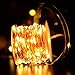 Copper Wire Lights Strings, LTROP 33ft 100 LED Solar Powered Starry String Lights, Waterproof Décor Rope Light for Seasonal Decorative Christmas Holiday, Wedding, Party- Warm White