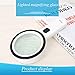 30X High Power Handheld Magnifying Glass with Led Light, Double Glass Lens Jumbo Illuminated Magnifier Glasses for Reading, Soldering, Inspection, Coins, Jewelry, Perfect for Macular Degeneration