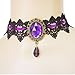 Meiysh Retro Handmade Lace Royal Court Vampire Choker Gothic Necklace Black Pendant Chain