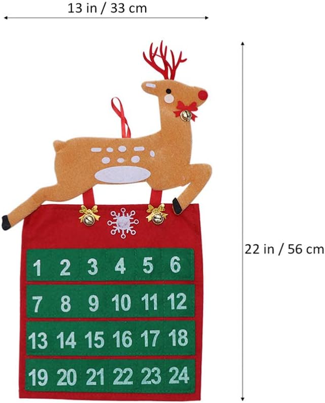 TOYANDONA 2 Pcs Felt Christmas Tree Advent Calendar Advent Calendar Reusable Non-woven Festive Countdown Calendar Hanging Calendar Christmas Pendant for Cafe Shop Ofice - Image 5