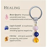 ShF1djx Natural Crystal Keychain Gifts retirement gift For Women Small Healing Stones Keychain for New Beginnings