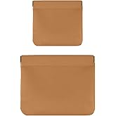 Wsedeluo Makeup Bag for Women, 2 Pack Luxury Leather Purse Organizer Pouches, Waterproof Small Jewelry Bags for Cosmetics, Big Organizer Storage with Interior Pockets, Travel Essentials
