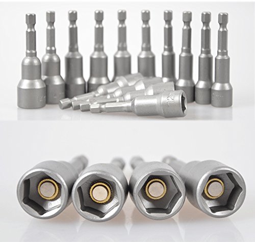 TooTaci 6-19mm Hex Shank Magnetic Nut Setter Driver Drill Bit Set 1/4 inch Quick Change Metric Nut Driver Set - 14pcs