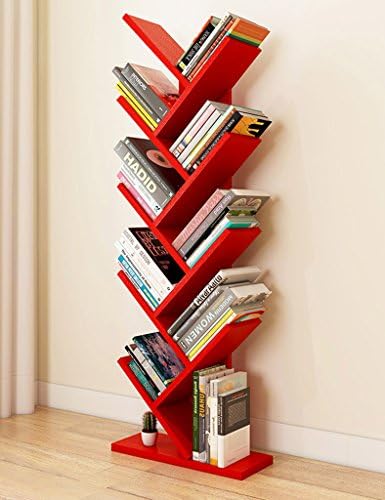 Storage shelves SUBBYE Personality Bedroom Children's Bookshelves Tree Shape Floor Standing Bookshelf Simple Modern Living Room Bookshelves Multi-color Optional (Color : Red)