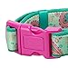 Blueberry Pet Soft & Comfy Paisley Flower Print Neoprene Padded Dog Collar, Emerald Green, Small, Neck 12
