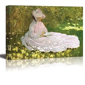 Springtime by Claude Monet - Canvas Print Wall Art Famous Oil Painting Reproduction - 12" x 18"