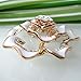 Navachi 18k Gold Plated Clear Crystal White Enamel Flower Az7433b Brooch Pin