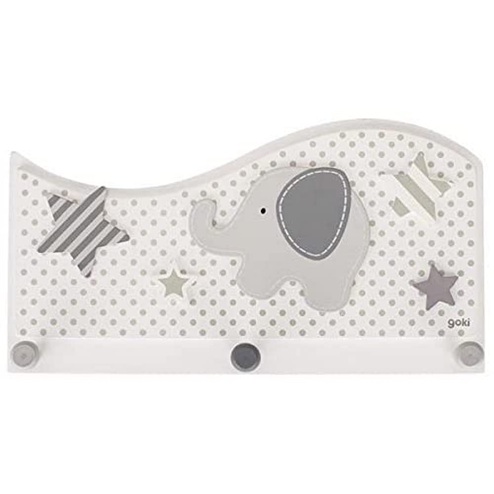 Goki 60737 Wardrobe Elephant/Stars Wooden Grey