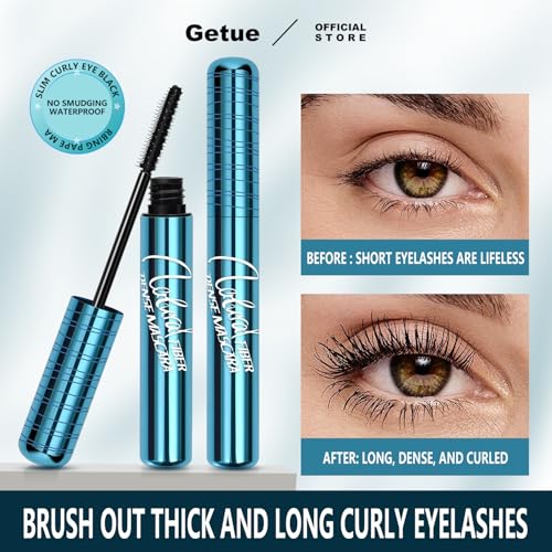 Mascara for Older Women, Black, Waterproof Mascara, Natural, Hypoallergenic, Volumising for Thinning Eyelashes and Sensitive Eyes (Pack of 2)