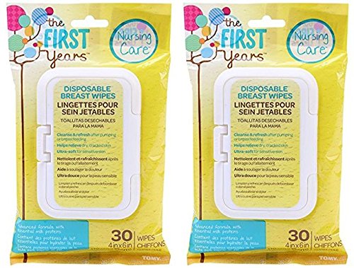 TFY Soothing Breast Wipes, 30 Count (2 x 30ct) 60 Total Wipes