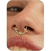 BodyBonita Septum Rings 16G - 316L Stainless Steel Nose Rings Hoops for Women Septum Piercing Jewelry 8mm 10mm