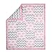Pink Elephant and Grey Chevron Patchwork 3 Piece Crib Bedding Set - Peanut Shell