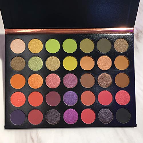 New 35 Colors POPPING Long Lasting Green Yellow Eyeshadow Palette Collection (35 Shimmer and matte Color)