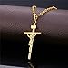U7 18K Gold Plated Cross Necklace Polished Crucifix Pendant INRI Jesus Christ Piece Pendant for Women