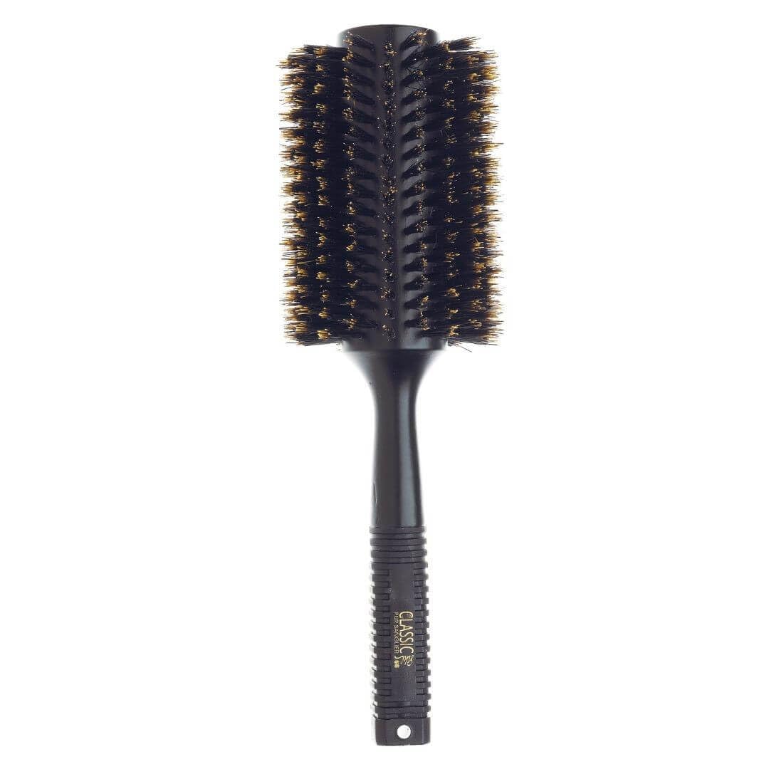 Sibel Classic 66 Black Wooden 70-mm Radial Brush - 100% Boar Bristle For Grip & Shine