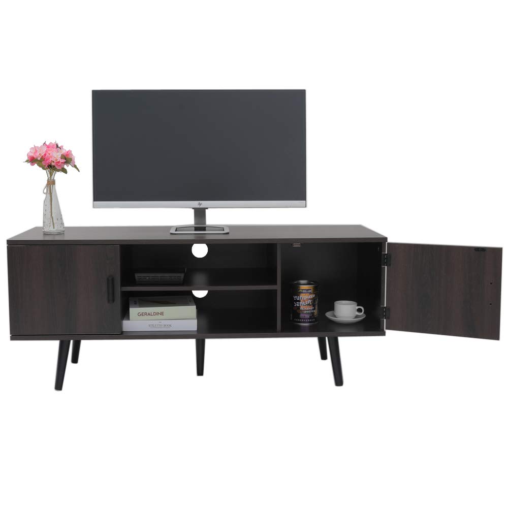 IWELL Mid-Century Modern TV Stand for Living Room, TV Console Storage Cabinet, Retro Home Media Entertainment Center for Flat Screen TV Cable Box Gaming Consoles, in Entertainment Room Office, DSG001A