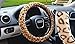 Bao Core Fashion Leopard Plush Stretch-On Vehicle Steering Wheel Cover Car Wheel Protector Decoration (Coffee)