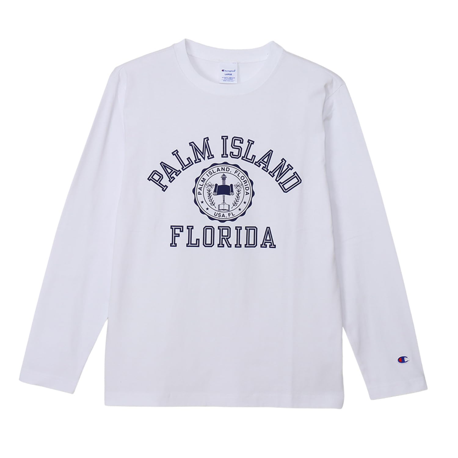 ロングTシャツ 長袖 丸首 綿100% グラフィックプリント ロングスリーブTシャツ ベーシック C3-Z415-013-L