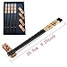 Reusable Chopsticks Set with Rest Natural Wood Chopsticks Holder Kit Chinese Chopsticks with Case 9 inch Non Slip Chop Stick for Food Pack of 4 by Mainiusi