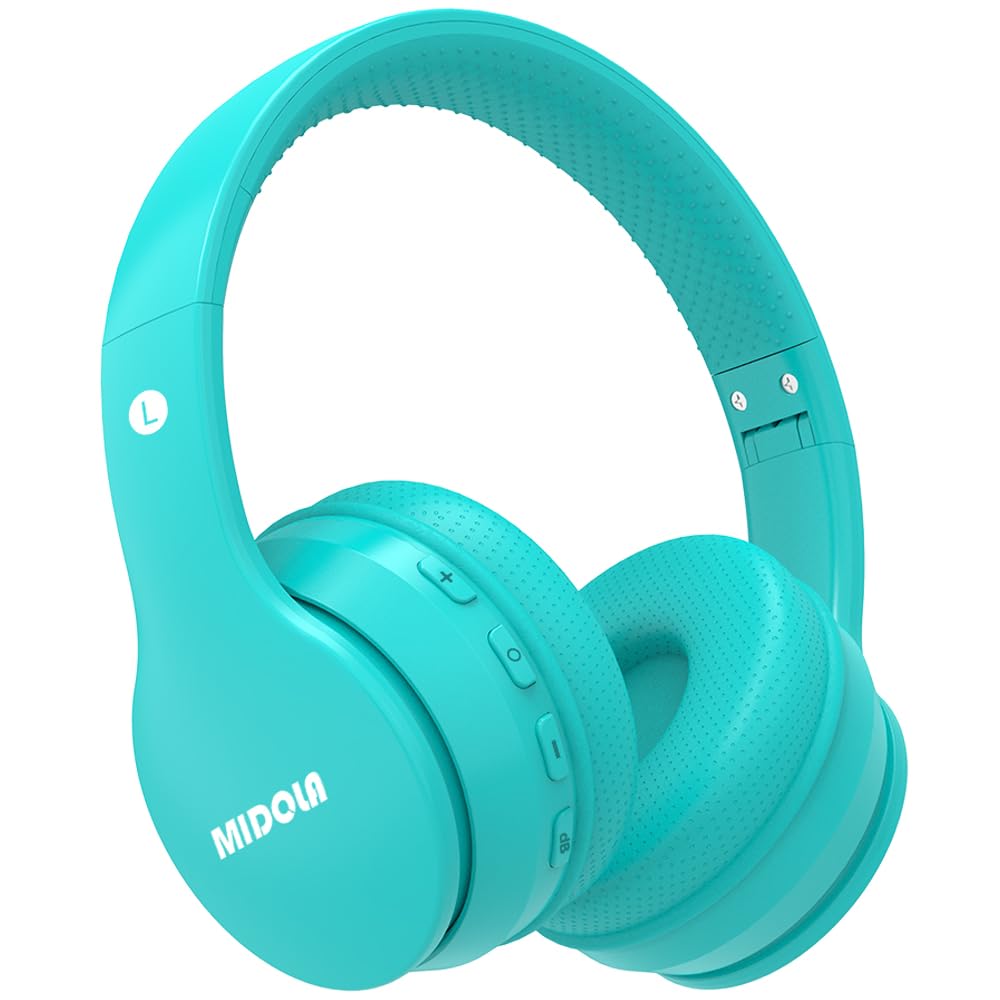 Photo 1 of MIDOLA Kids Headphones Bluetooth 5.4 Wireless 68H Play Time Volume Limit 85/94dB Over-Ear Foldable Headset,Type-C Fast Charging,Wired Aux Mic for Toddler Child Pad Tablet Cyan