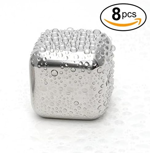 Good Drink Freezable Sipping Stones - BPA Free Reusable Ice Cubes for Whiskey - Stainless Steel Chilling Stones for Wine, Cognac, Cocktails with Free Tray and Metal Tongs