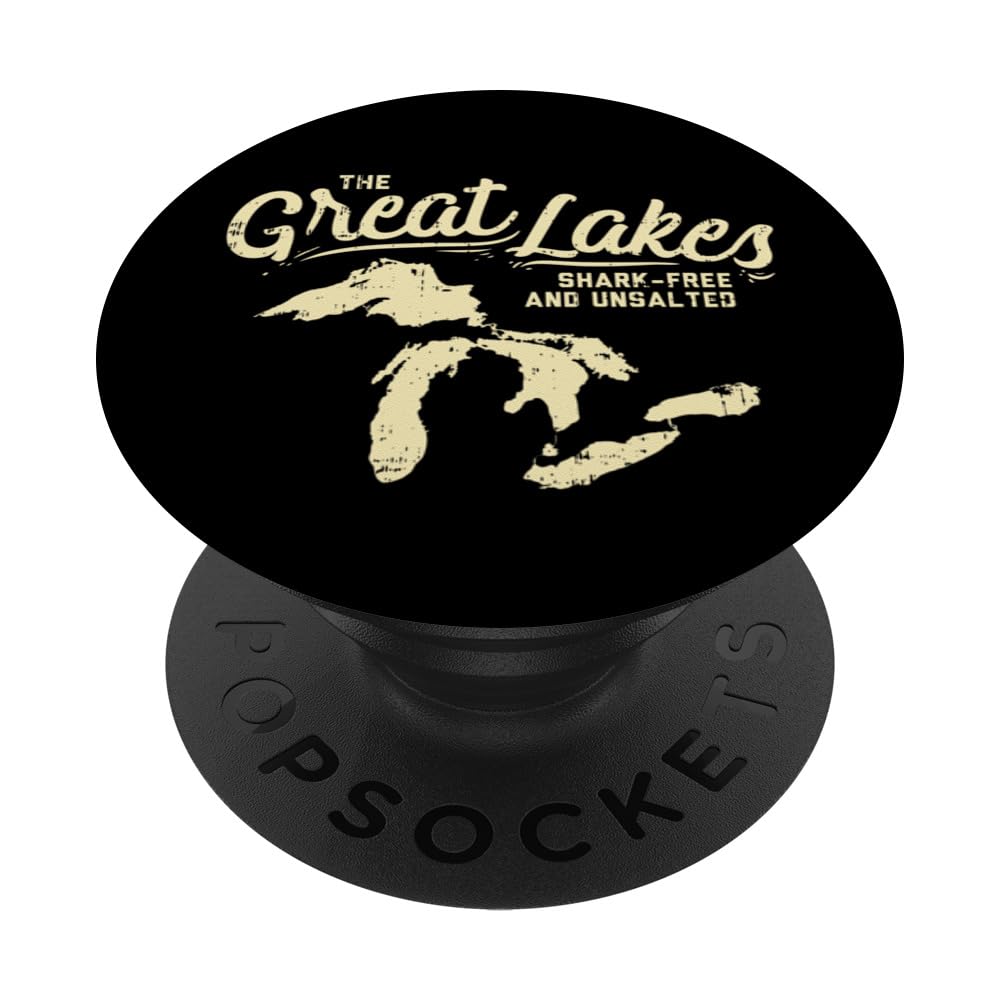 The Great Lakes Shark Free And Unsalted Summer Vacation PopSockets Swappable PopGrip