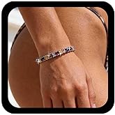 Jugielu Vintage Rainbow Tennis Bracelets Colorful Crystal Bracelets Silver Cz Square Bracelet Multicolor Gemstone Bracelet Adjustable Rhinestone Hand Chain Bridal Wedding Jewelry for Women