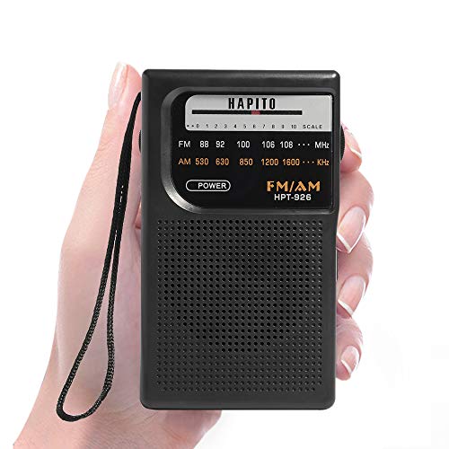 Portable Pocket Transistor Radio Battery Operated AM/FM Radio - Best Reception, Longest Lasting, Built-in Speaker and 3.5mm Headphone Jack for Walking Hiking Camping (Black) - Thumbnail 4