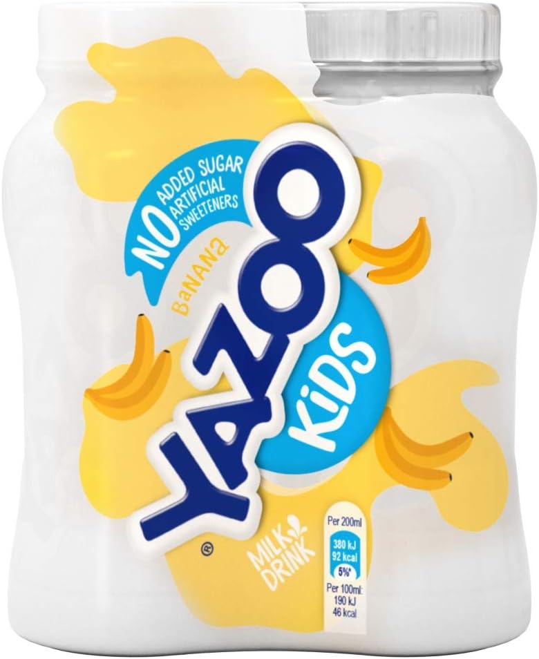 Yazoo Kids No Added Sugar Banana Milk Drink 200ml (Pack of 24) Amazon