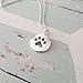 FLYINGTUTU Sterling Silver Round Cut Out Paw Print Pendant Necklace 18