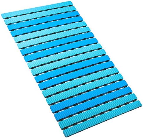 Slip Resistant Shower Mat OTHWAY Bathroom Bath Mat Strong Suction Cups Great Drainage Bath Rug (Blue)