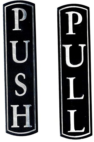 IMPRINT’S Push Pull Door Stickers/Signages, Self adhesive Metal Body