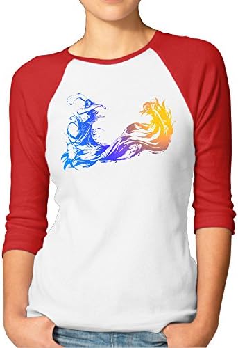 Hotgirl4 Women Final X Fantasy Logo Raglan Baseball T Shirt Color Red S