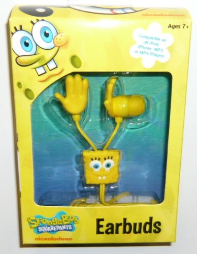 SpongeBob Squarepants 11462-DB-6 Molded Ear Buds, Yellow (11462-DB-6)