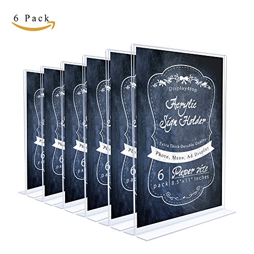 Display4top 6pack 8.5 x 11 clear acryli stand-up sign h…