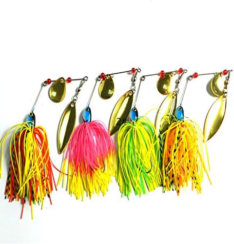 MELIP lures Spinner Lure Spinnerbait Pike Bass 4pcs 17g/0.6Ounce