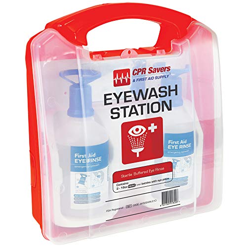 CPR Savers & First Aid Supply 50 Series Emergency Portable Buffered Saline Eye, Face, and Skin Wash (1-Pack Refill)