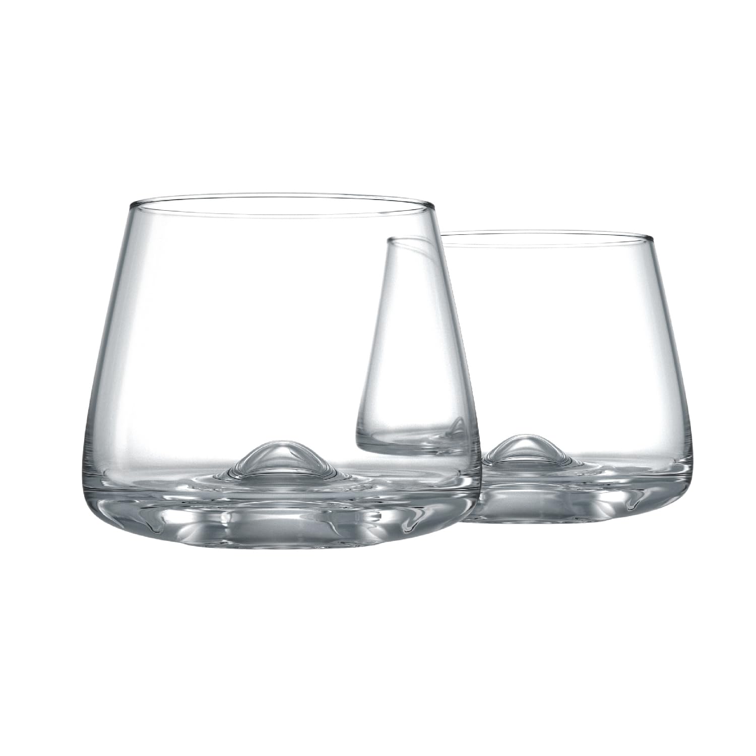 Greenline Goods Whiskey Glasses Set | Large 14 oz Crystal Glass | Hand Blown Set of 2 - Uniquely Designed Bourbon & Scotch Tasting Glasses