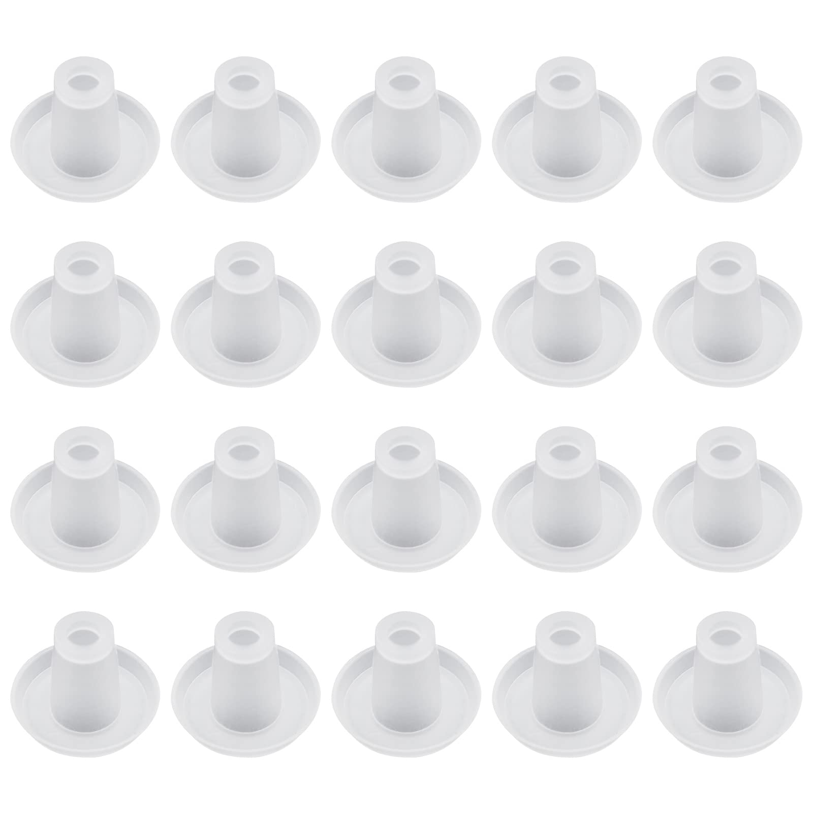 ECSiNG 20Pcs Blinds Bottom Rail Button Plugs Transparent Horizontal Blinds Bottom Rail Ladder Cord Button Plug from Plastic for Wood or Faux Wood Blind, OD 6mm HD 3mm Hole Diameter 5/16"