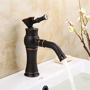 Grifo Baño Grifo Giratorio De Bronce Negro Europeo Con Baño De