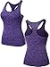Neleus Women's 3 Pack Dry Fit Compression Athletic Tank Top,8007,Grey,Purple,Pink,US M,EU L