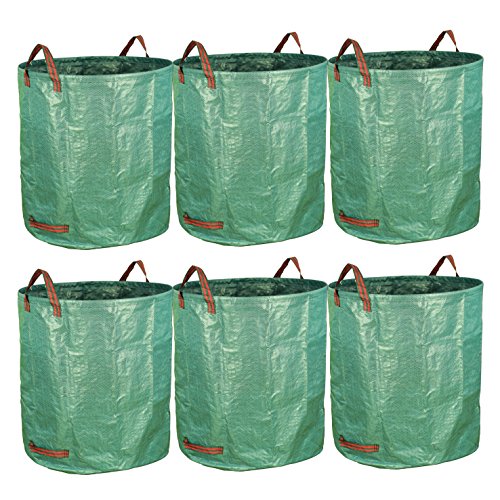 Gardzen 6-Pack 72 Gallon Bags - Reuseable Heavy Duty Gardening Bags, Lawn Pool Garden Leaf Waste Bag