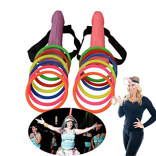 Bachelorette Party Favor Girls Night Out Hen Party Games - Ring Toss Hoopla Games Set (2PCS) (Opp Bag)