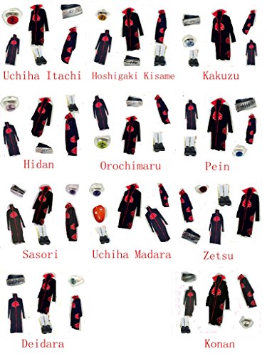 Naruto Akatsuki cosplay costume Zetsu Orochimaru Sasori Pein Konan set uniform
