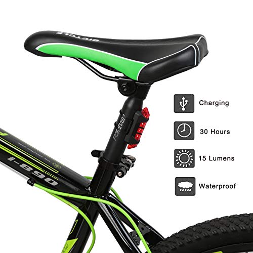 The perseids Bike Light USB Rechargeable, Mountain Road Bicycle LED Front and Tail Light, Waterproof, Easy to Mount, Cycling Flashing Safety Warning Lamp for Outdoor Rider