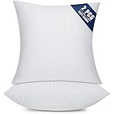 OKBA Set of 2 Throw Pillow Inserts, Hypoallergenic Soft & Firm Cushions with 100% Cotton Cover, 16x16 Pillows Filler for Side Sleepers, Sofa, Bed and Home Decor, Indoor Quality Hotel Pillows