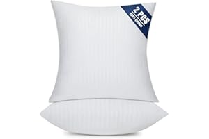 OKBA Set of 2 Throw Pillow Inserts, Hypoallergenic Soft & Firm Cushions with 100% Cotton Cover, 16x16 Pillows Filler for Side Sleepers, Sofa, Bed and Home Decor, Indoor Quality Hotel Pillows