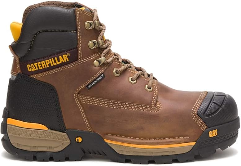 Caterpillar Botas de trabajo para hombre, Beige oscuro, 13 Wide